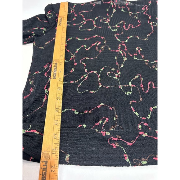 Vintage Good Clothes Classics Womens Black Blouse with embroidery - Large - Picture 10 of 14